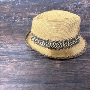 C.C‎ Tan and Black Woven Fedora Hat